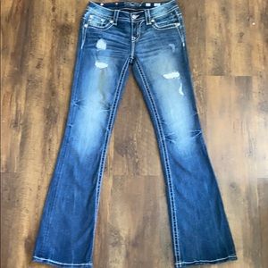 Miss Me Distressed Camo Signature Boot Jeans Sz27